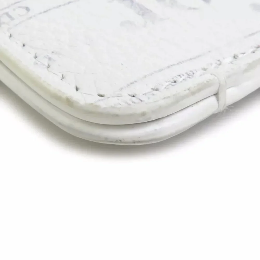 Auth Christian Dior Smartphone Case Phone Holder White Leather